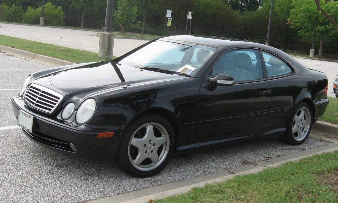 Used, black Mercedes-Benz CLK-Class coupe, CLK 55 AMG, W208 model
