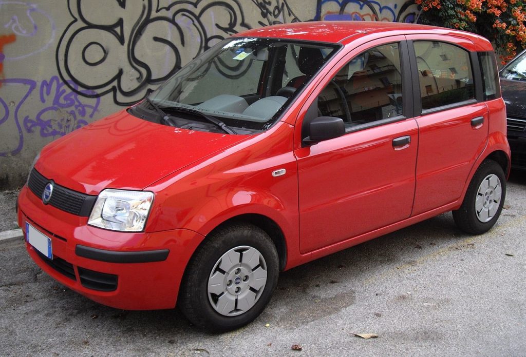 Used, red Fiat Panda, second-generation model, 5-door hatchback