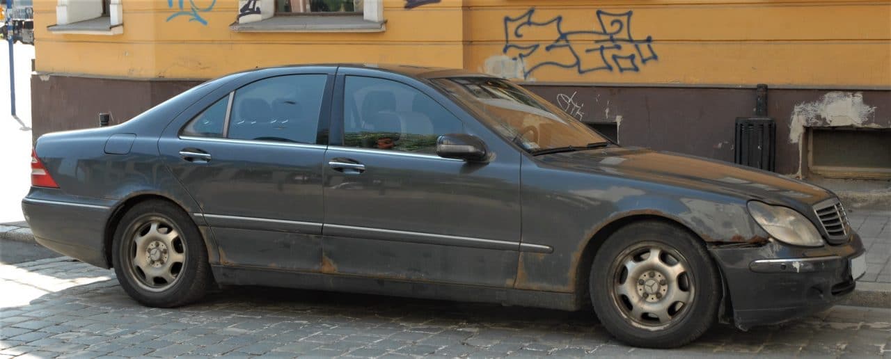 Mercedes w220 с упавшей пневмой